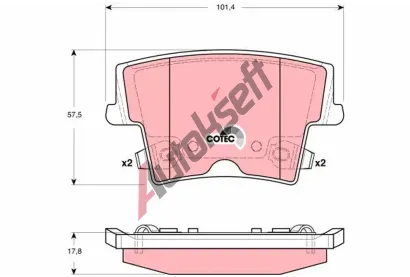 TRW Sada brzdovch destiek COTEC TRW GDB4135, GDB4135