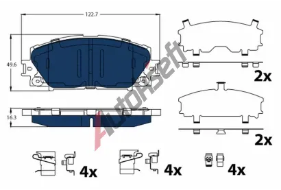 TRW Sada brzdovch destiek ELECTRIC BLUE TRW GDB4173BTE, GDB4173BTE