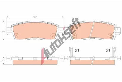 TRW Sada brzdovch destiek TRW GDB4455, GDB4455