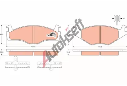 TRW Sada brzdovch destiek COTEC TRW GDB459, GDB459
