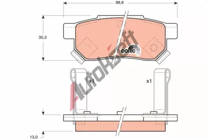 TRW Sada brzdovch destiek COTEC TRW GDB499, GDB499