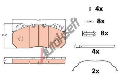 TRW Sada brzdovch destiek PROEQUIP TRW GDB5019, GDB5019