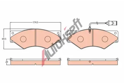 TRW Sada brzdovch destiek PROEQUIP TRW GDB5062, GDB5062