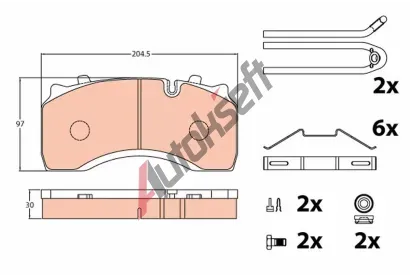 TRW Sada brzdovch destiek PROEQUIP TRW GDB5084, GDB5084