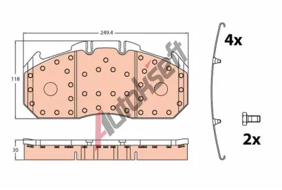 TRW Sada brzdovch destiek PROEQUIP TRW GDB5086, GDB5086