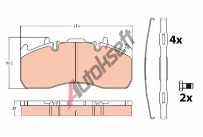 TRW Sada brzdov�ch desti�ek PROEQUIP TRW GDB5102, GDB5102