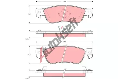 TRW Sada brzdových destiček - kotoučová brzda TRW GDB768, GDB768 TRW Sada brzdových destiček - kotoučová brzda TRW GDB768, GDB768