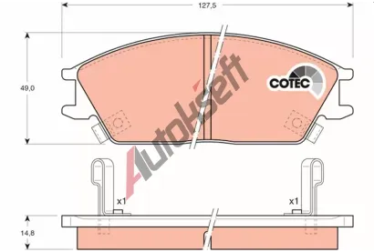 TRW Sada brzdových destiček COTEC TRW GDB893, GDB893 TRW Sada brzdových destiček COTEC TRW GDB893, GDB893