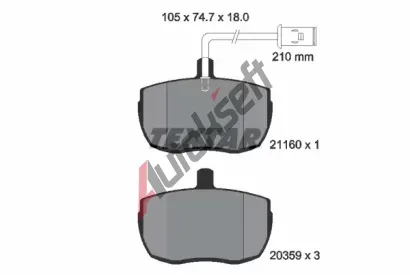 TEXTAR Sada brzdovch destiek TXT 2116002, 2116002