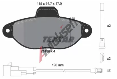 TEXTAR Sada brzdovch destiek TXT 2143609, 2143609