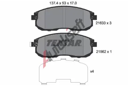 TEXTAR Sada brzdovch destiek TXT 2163301, 2163301
