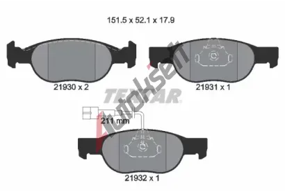 TEXTAR Sada brzdovch destiek TXT 2193002, 2193002