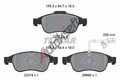 TEXTAR Sada brzdovch destiek Q+ TXT 2207301, 2207301