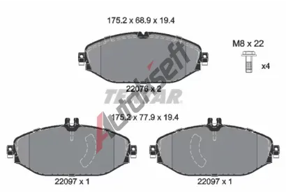 TEXTAR Sada brzdovch destiek Q+ TXT 2207601, 2207601