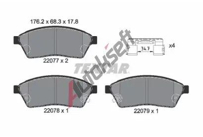 TEXTAR Sada brzdovch destiek TXT 2207701, 2207701