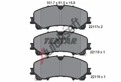 TEXTAR Sada brzdovch destiek TXT 2211701, 2211701