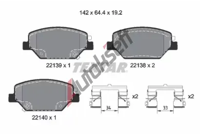 TEXTAR Sada brzdových destiček TXT 2213901, 2213901 TEXTAR Sada brzdových destiček TXT 2213901, 2213901