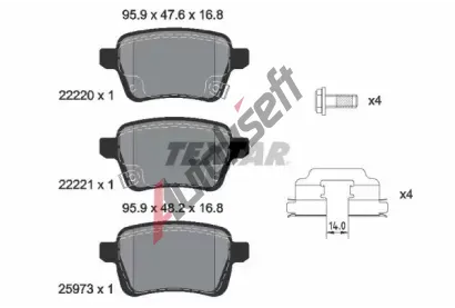 TEXTAR Sada brzdovch destiek Q+ TXT 2222001, 2222001