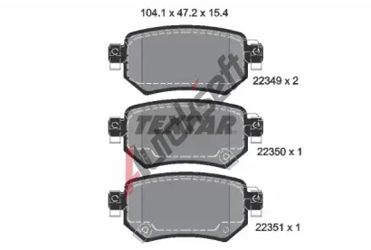 TEXTAR Sada brzdovch destiek TXT 2234901, 2234901