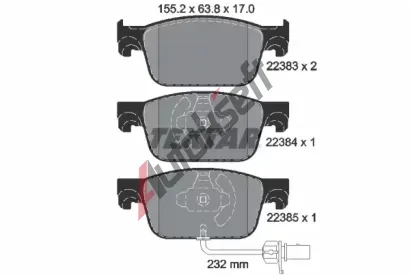 TEXTAR Sada brzdovch destiek Q+ TXT 2238301, 2238301