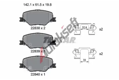 TEXTAR Sada brzdových destiček Q+ TXT 2283801, 2283801 TEXTAR Sada brzdových destiček Q+ TXT 2283801, 2283801
