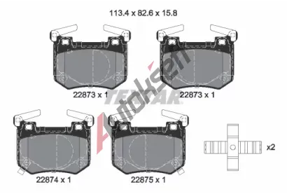 TEXTAR Sada brzdových destiček Q+ TXT 2287301, 2287301 TEXTAR Sada brzdových destiček Q+ TXT 2287301, 2287301