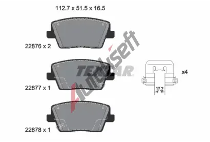 TEXTAR Sada brzdovch destiek Q+ TXT 2287601, 2287601