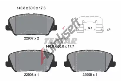 TEXTAR Sada brzdovch destiek Q+ TXT 2290701, 2290701