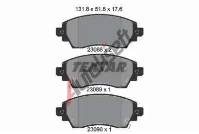 TEXTAR Sada brzdových destiček TXT 2308801, 2308801 TEXTAR Sada brzdových destiček TXT 2308801, 2308801