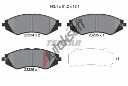 TEXTAR Sada brzdovch destiek TXT 2323401, 2323401