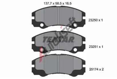 TEXTAR Sada brzdovch destiek TXT 2325001, 2325001