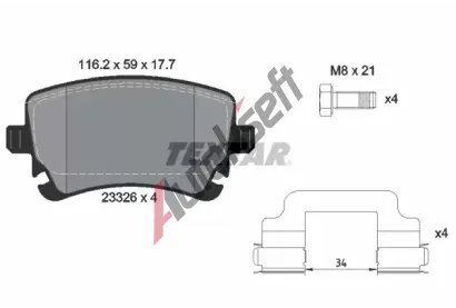 TEXTAR Sada brzdovch destiek TXT 2332607, 2332607