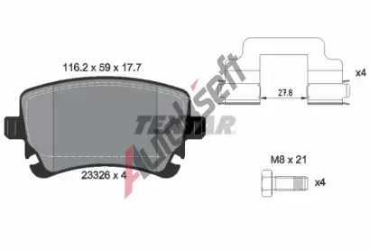 TEXTAR Sada brzdovch destiek epad TXT 2332681, 2332681