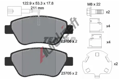 TEXTAR Sada brzdových destiček TXT 2370601, 2370601  TEXTAR Sada brzdových destiček TXT 2370601, 2370601