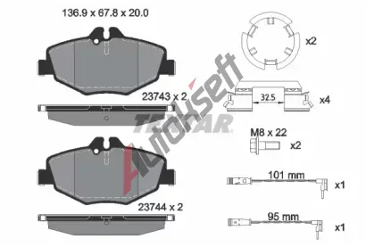 TEXTAR Sada brzdových destiček TXT 2374303, 2374303  TEXTAR Sada brzdových destiček TXT 2374303, 2374303