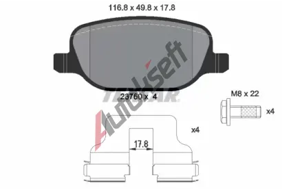 TEXTAR Sada brzdovch destiek TXT 2376002, 2376002