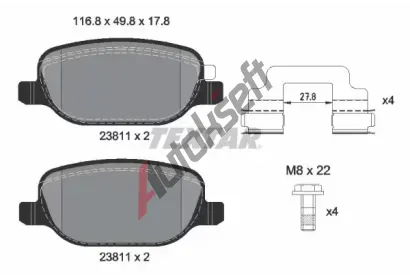 TEXTAR Sada brzdových destiček Q+ TXT 2381103, 2381103 TEXTAR Sada brzdových destiček Q+ TXT 2381103, 2381103