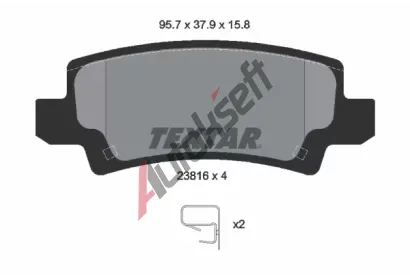TEXTAR Sada brzdových destiček TXT 2381601, 2381601 TEXTAR Sada brzdových destiček TXT 2381601, 2381601