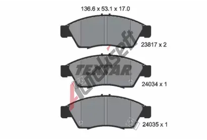TEXTAR Sada brzdovch destiek TXT 2381701, 2381701
