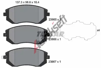 TEXTAR Sada brzdovch destiek kotouov brzdy TXT 2386501, 2386501