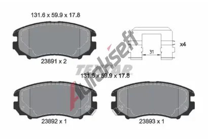 TEXTAR Sada brzdovch destiek TXT 2389105, 2389105