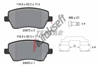 TEXTAR Sada brzdovch destiek TXT 2397302, 2397302