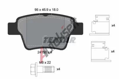 TEXTAR Sada brzdovch destiek TXT 2415001, 2415001