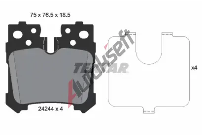 TEXTAR Sada brzdovch destiek kotouov brzdy TXT 2424401, 2424401