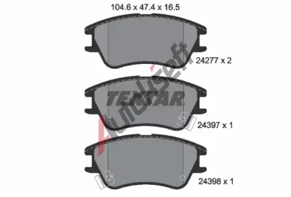 TEXTAR Sada brzdovch destiek TXT 2427701, 2427701