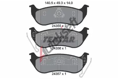 TEXTAR Sada brzdovch destiek TXT 2435501, 2435501