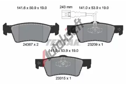 TEXTAR Sada brzdovch destiek Q+ TXT 2436704, 2436704