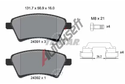 TEXTAR Sada brzdovch destiek TXT 2439101, 2439101