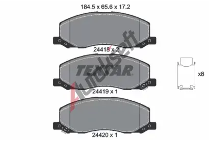 TEXTAR Sada brzdovch destiek TXT 2441801, 2441801