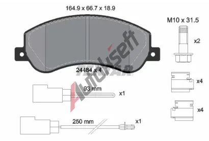 TEXTAR Sada brzdovch destiek TXT 2448401, 2448401